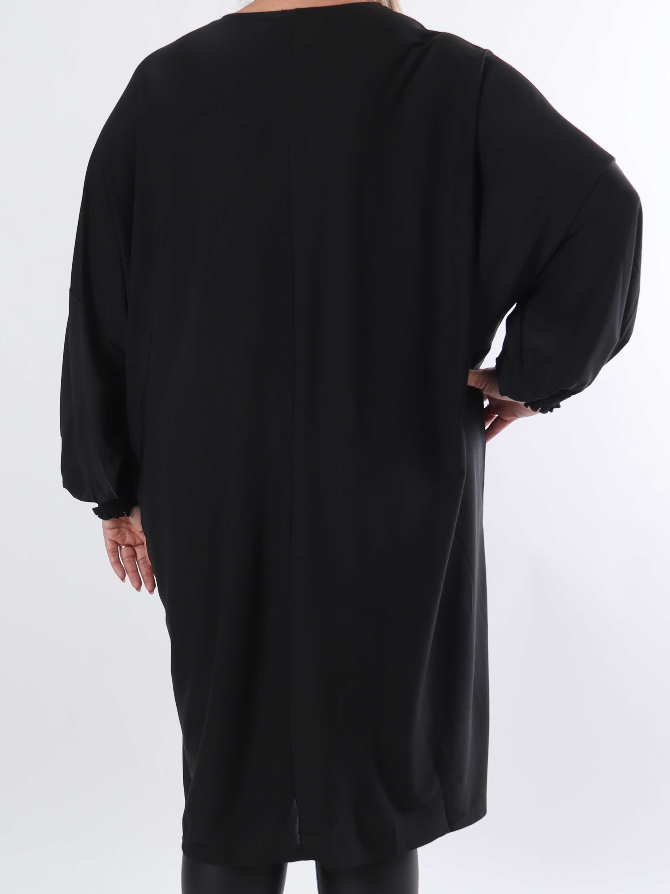 Azmina Plain L/S - Tunikaklänning i plus size med resår och lös passform